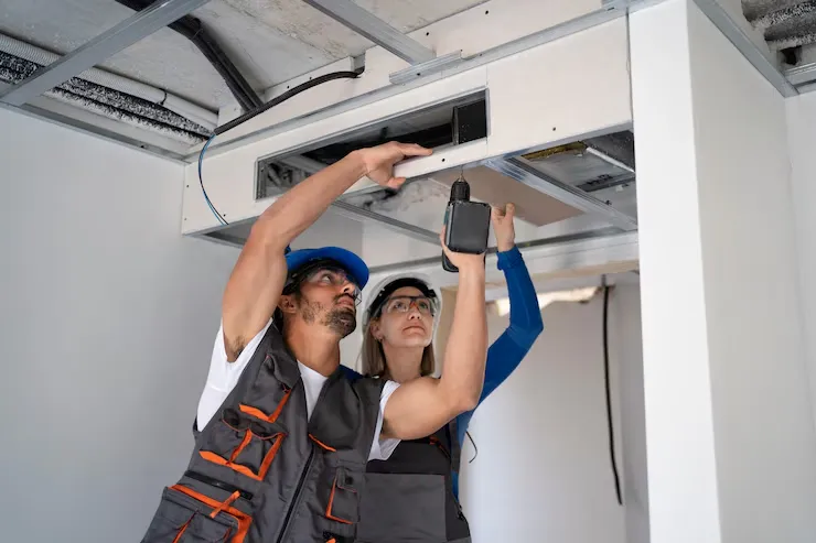 Sistema de climatización industrial montado en techo