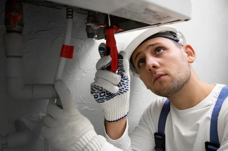 Técnico realizando mantenimiento en cámara frigorífica