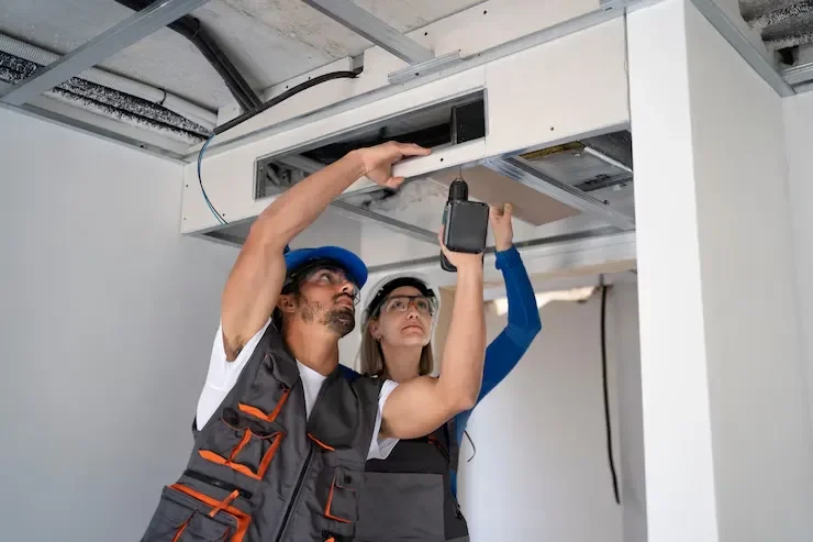 Sistema de climatización industrial montado en techo